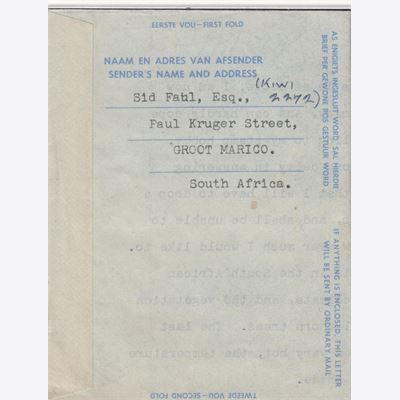 Süd Afrika 1952